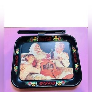Coca-Cola Holiday Tray with Santa and Children
